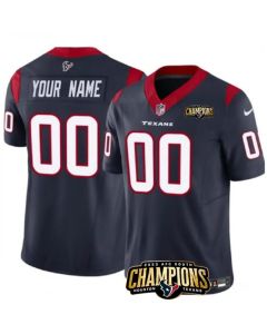 Men's Houston Texans Active Player Custom Navy 2023 F.U.S.E. AFC South Champions Patch Vapor Limited Stitched Football Jersey