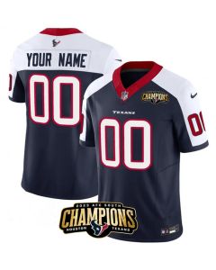 Men's Houston Texans Active Player Custom Navy/White 2023 F.U.S.E. AFC South Champions Patch Limited Stitched Football Jersey