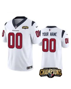 Men's Houston Texans Active Player Custom White 2023 F.U.S.E. AFC South Champions Patch Vapor Limited Stitched Football Jersey