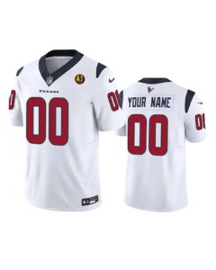 Men's Houston Texans Active Player Custom White 2023 F.U.S.E. With John Madden Patch Vapor Limited Stitched Football Jersey