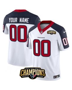 Men's Houston Texans Active Player Custom White/Navy 2023 F.U.S.E. AFC South Champions Patch Limited Stitched Football Jersey