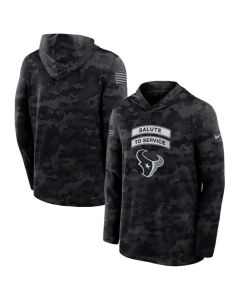 Men's Houston Texans Black 2026 Salute to Service Sideline Lightweight Dri-FIT Long Sleeve Top Hoodie