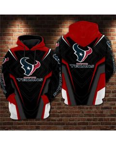 Men's Houston Texans Black/Red 3D All Over Print Pullover Hoodie