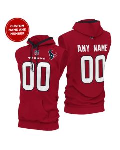 Men's Houston Texans Customized Red Limited Edition Sleeveless Hoodie