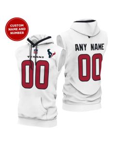 Men's Houston Texans Customized White Limited Edition Sleeveless Hoodie