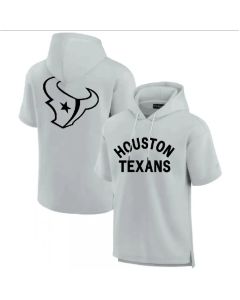 Men's Houston Texans Gray Super Soft Fleece Short Sleeve Hoodie