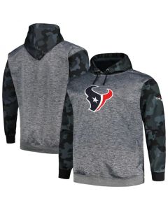 Men's Houston Texans Heather Charcoal Big & Tall Camo Pullover Hoodie
