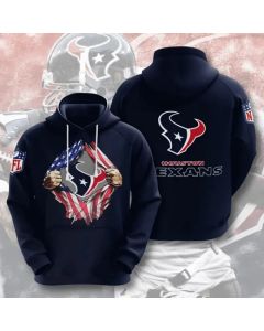 Men's Houston Texans Navy 3D Trending T-Shirt Hoodie