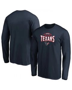Men's Houston Texans Navy Clamp Down Long Sleeve T-Shirt