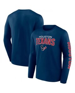 Men's Houston Texans Navy Go the Distance Long Sleeve T-Shirt