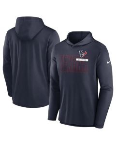 Men's Houston Texans Navy Lightweight Performance Hoodie Long Sleeve T-Shirt