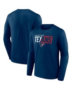 Men's Houston Texans Navy One Two Long Sleeve T-Shirt