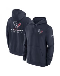 Men's Houston Texans Navy Sideline Club Fleece Pullover Hoodie