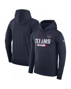 Men's Houston Texans Navy Sideline Team Name Performance Pullover Hoodie