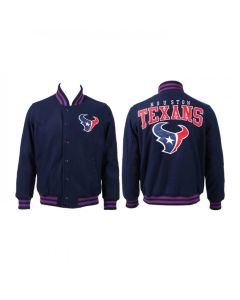 Men's Houston Texans Navy Stitched Jacket