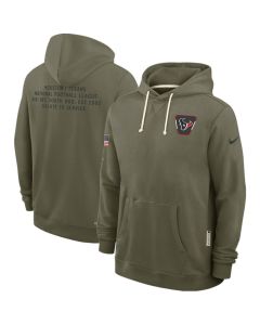 Men's Houston Texans Olive 2025 Salute to Service Pullover Hoodie (Olive)