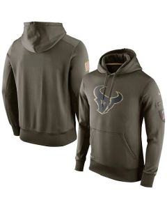 Men's Houston Texans Olive Salute To Service KO Performance Hoodie