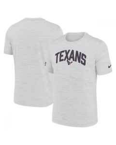 Men's Houston Texans White Sideline Velocity Stack Performance T-Shirt