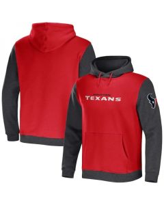 Men's Houston Texans x Darius Rucker Collection Red/Charcoal Colorblock Pullover Hoodie