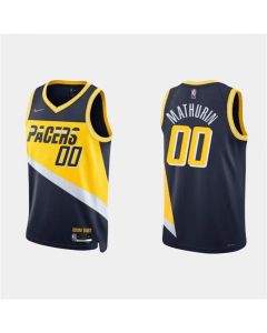 Men's Indiana Pacers #00 Bennedict Mathurin 2021/22 Navy City 75th Anniversary Stitched Basketball Jersey