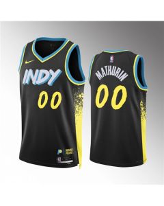 Men's Indiana Pacers #00 Bennedict Mathurin Black 2023/24 City Edition Stitched Basketball Jersey