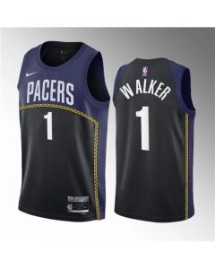 Men's Indiana Pacers #1 Jarace Walker Blue 2023 Draft City Edition Stitched Basketball Jersey