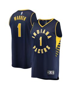 Men's Indiana Pacers #1 T.J. Warren Navy Stitched Jersey