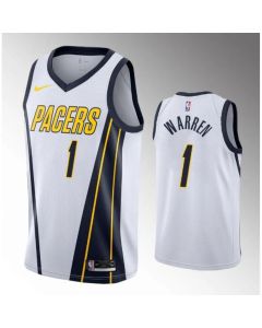 Men's Indiana Pacers #1 T.J. Warren White Stitched Jersey