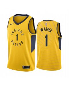 Men's Indiana Pacers #1 T.J. Warren Yellow Stitched Jersey