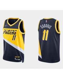 Men's Indiana Pacers #11 Caris Levert 2021/22 Navy City Edition 75th Anniversary Stitched Basketball Jersey