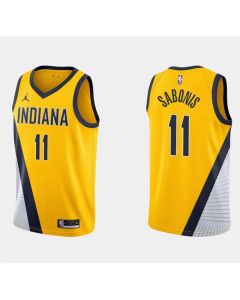 Men's Indiana Pacers #11 Domantas Sabonis Yellow Stitched Jersey