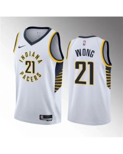 Men's Indiana Pacers #21 Isaiah Wong White 2023 Draft Association Edition Stitched Basketball Jersey