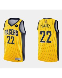 Men's Indiana Pacers #22 Caris LeVert Yellow Swingman Stitched Jersey