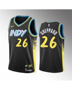 Men's Indiana Pacers #26 Ben Sheppard Black 2023/24 City Edition Stitched Basketball Jersey