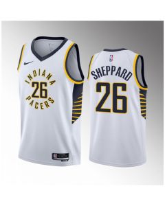 Men's Indiana Pacers #26 Ben Sheppard White 2023 Draft Association Edition Stitched Basketball Jersey