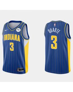 Men's Indiana Pacers #3 Chris Duarte 2020/21 Blue City Edition Swingman Stitched Jersey