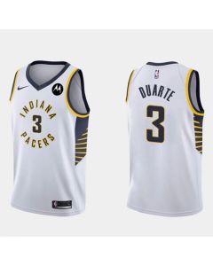 Men's Indiana Pacers #3 Chris Duarte White Association Edition Swingman Stitched Jersey