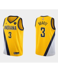 Men's Indiana Pacers #3 Chris Duarte Yellow Swingman Stitched Jersey (Yellow)