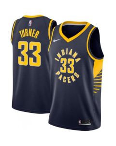 Men's Indiana Pacers #33 Myles Turner Navy Icon Edition Swingman Stitched Jersey