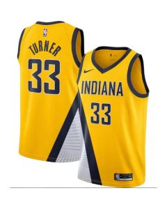 Men's Indiana Pacers #33 Myles Turner Yellow Statement Edition Swingman Stitched Jersey