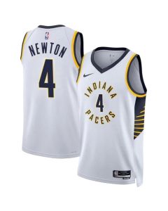 Men's Indiana Pacers #4 Tristen Newton White 2024 Draft Association Edition Stitched Basketball Jersey
