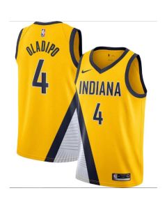 Men's Indiana Pacers #4 Victor Oladipo Yellow Statement Edition Swingman Stitched Jersey