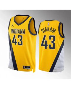 Men's Indiana Pacers #43 Pascal Siakam Yelllow Statement Edition Stitched Basketball Jersey