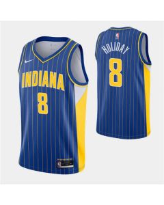 Men's Indiana Pacers #8 Justin Holiday 2020-21 Royal City Edition Swingman Stitched Jersey