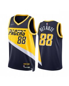 Men's Indiana Pacers #88 Goga Bitadze 2021/22 Navy City Edition 75th Anniversary Stitched Basketball Jersey