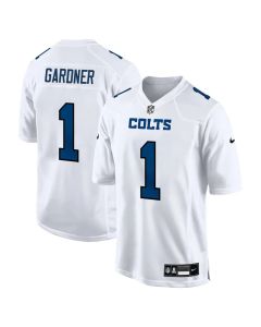 Men's Indianapolis Colts #1 Ahmad Sauce Gardner Tundra White Fashion Game Jersey (White)