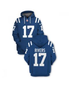 Men's Indianapolis Colts #17 Philip Rivers 2021 Blue Pullover Hoodie