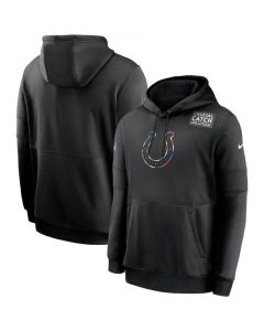 Men's Indianapolis Colts 2020 Black Crucial Catch Sideline Performance Pullover Hoodie