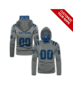 Men's Indianapolis Colts 2020 Grey Customize Hoodie Mask
