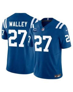 Men's Indianapolis Colts #27 Justin Walley Blue 2026 1-Star C Patch Vapor F.U.S.E. Limited Jersey